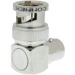 BNC 90º Adapter, Male/Female, 75Ω